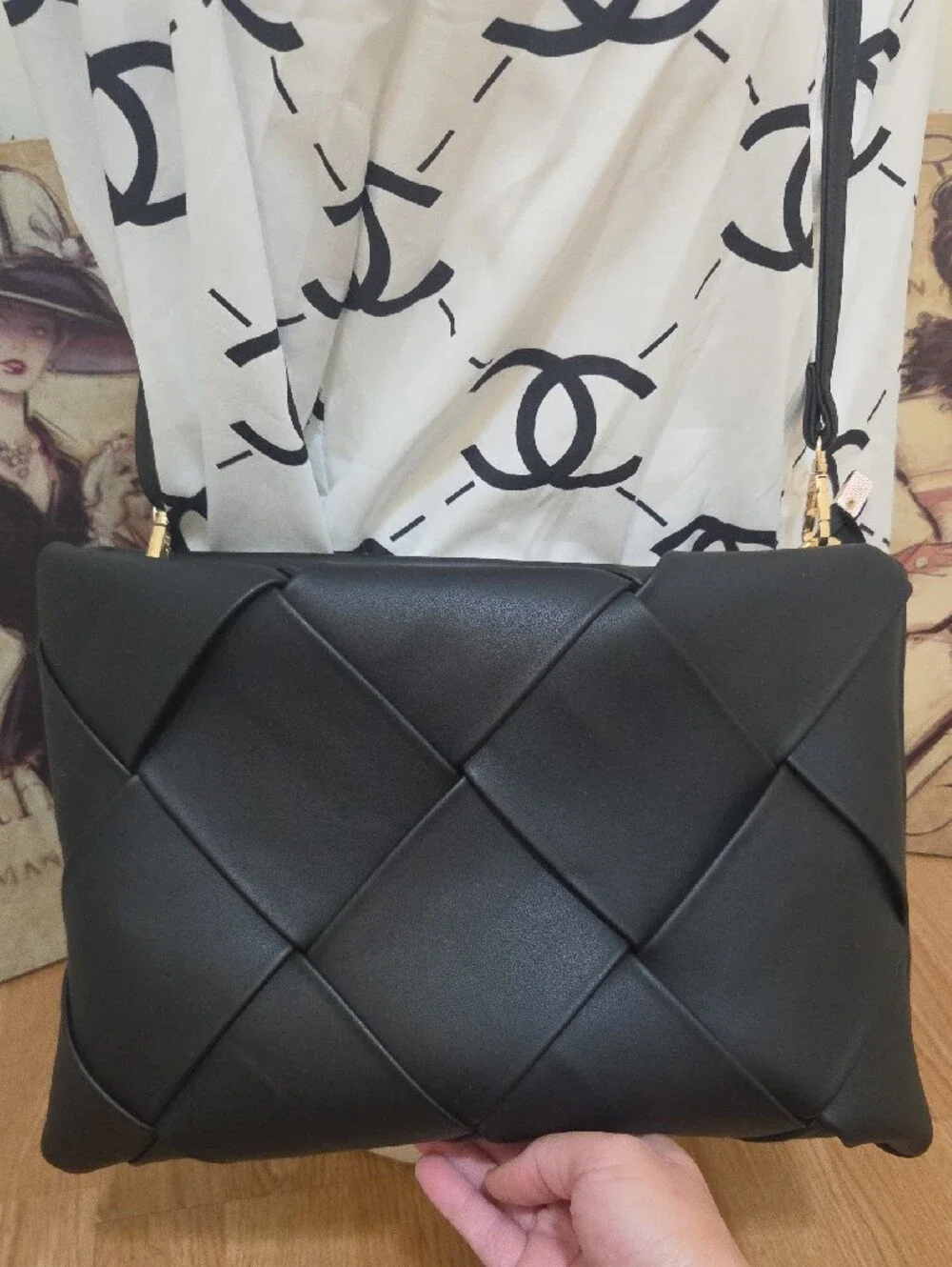 Anthropologie Black Quilted Crossbody Bag - Classic Leather Shoulder Bag